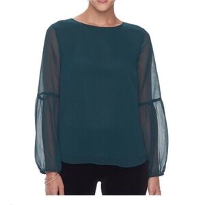 Apt 9 balloon sleeve peasant blouse Woman’s size petite large green